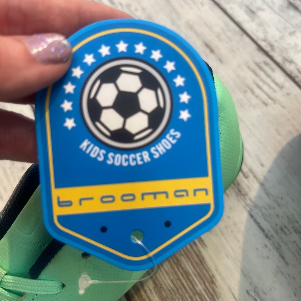 Brooman Kids Soccer Cleats Green & Navy Size 5 - Picture 12 of 16